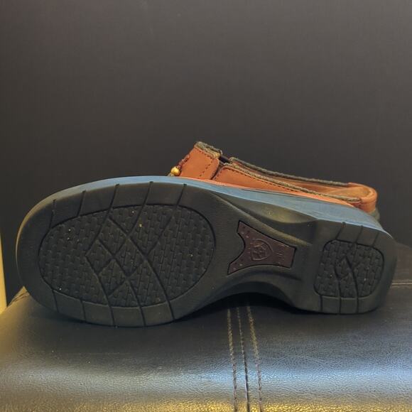 Ariat Mendocino Leather Beaded Tassel Leather Slip On  Western Comfort Clogs - Picture 6 of 8